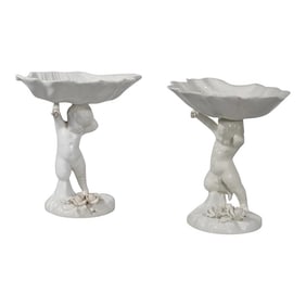 Pr. Ceramic Cupid Form Compotes Made in Italy