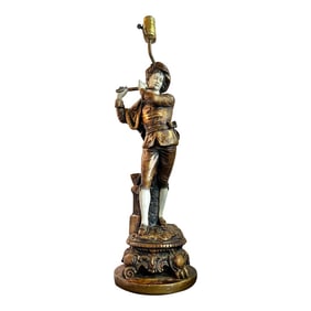 Vintage 1950s Figure Playing Flute Lamp