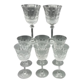 Vintage Mikasa Trianon Collection Hollywood Regency Style Crystal Wine Glassware - Set of 8
