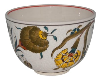 Arge Pottery Bowl From Turkey | Handpainted Colorful Turkish Ceramic Fruit Bowl | Ethnic Pot