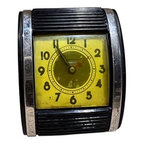 1950s Westclox Art Deco Travel Clock Nonworking