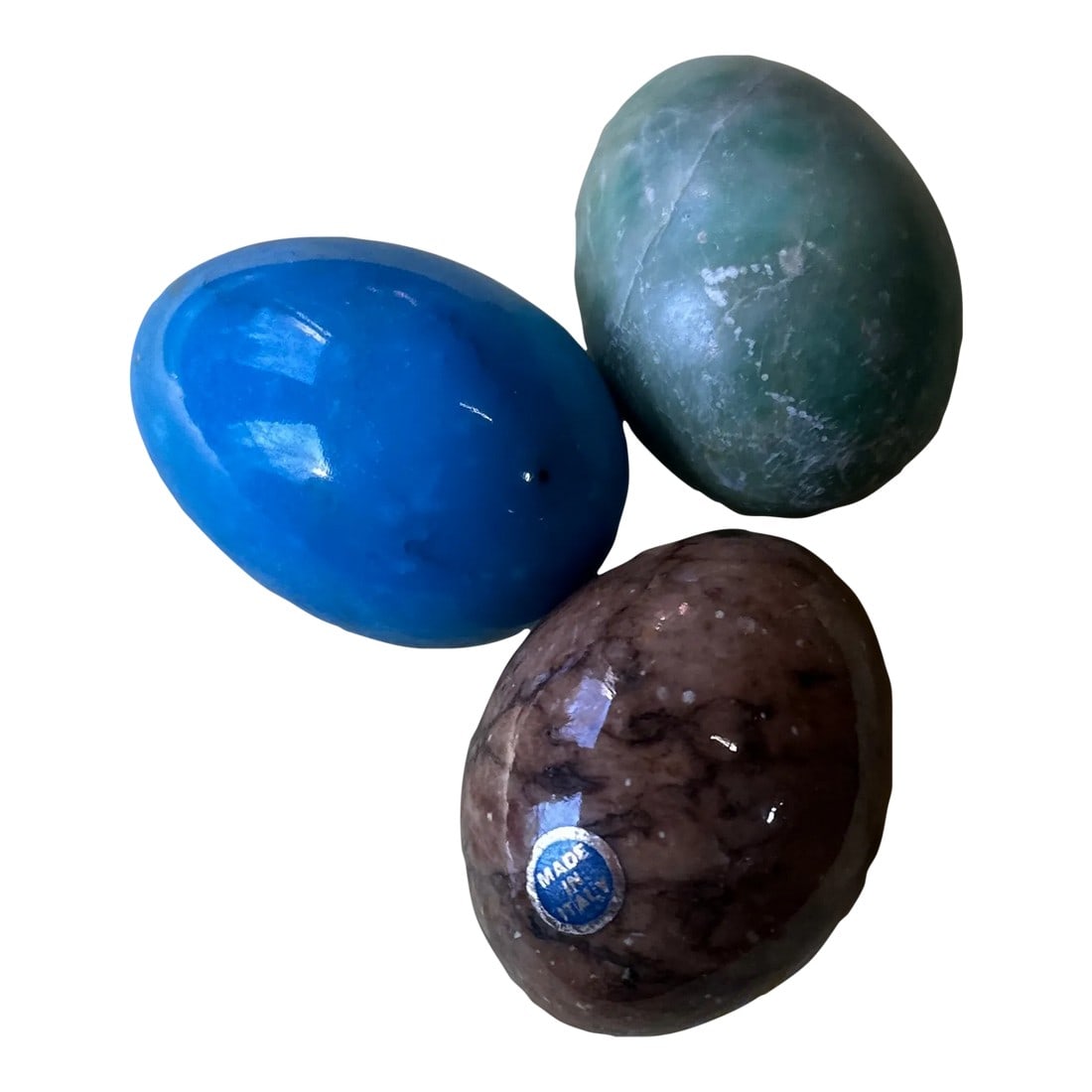 1970s Italian Collection of Alabaster Eggs - Set of 3 (1 of 6)