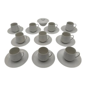 Late 20th Century Johann Haviland Bavaria White Tea Set- 22 Pieces