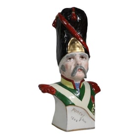 Porcelain Bust of Napoleonic General Marked Poncet 1806 G Dier With Cross Arrow Mark Poss. Sevres
