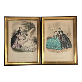 Antique 1862-1863 La Mode Illustree French Fashion Prints – 15â€