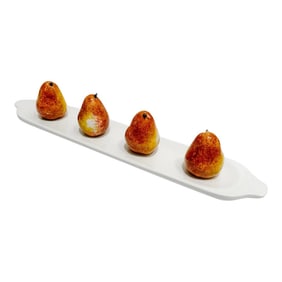 Vintage Trompe l'Oeil Glazed Ceramic Tray With Pears