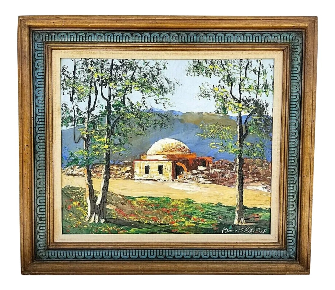 1978 Original Signed Morris Katz Oil Painting Of Rachel's Tomb Framed On Board (1 of 10)