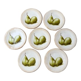 1960s Ceramic Pear Plates by Magenta-Set of 7