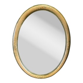 Late 20th Century Oval Floral Beveled Wall Mirror