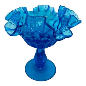 Fenton Thumbprint "Colonial Blue" Compote Dish