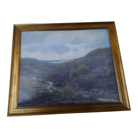 Vintage Landscape Painting in Gold Frame