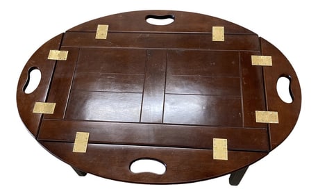 1970s Brown Wooden Coffee Table W Removable Tray Top