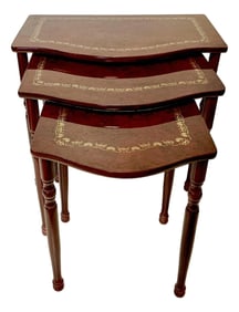 Mid-Century Hollywood Regency Georgian Nesting Tables - Set of 3.