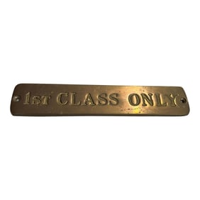 Small Brass 1st Class Only Wall Sign