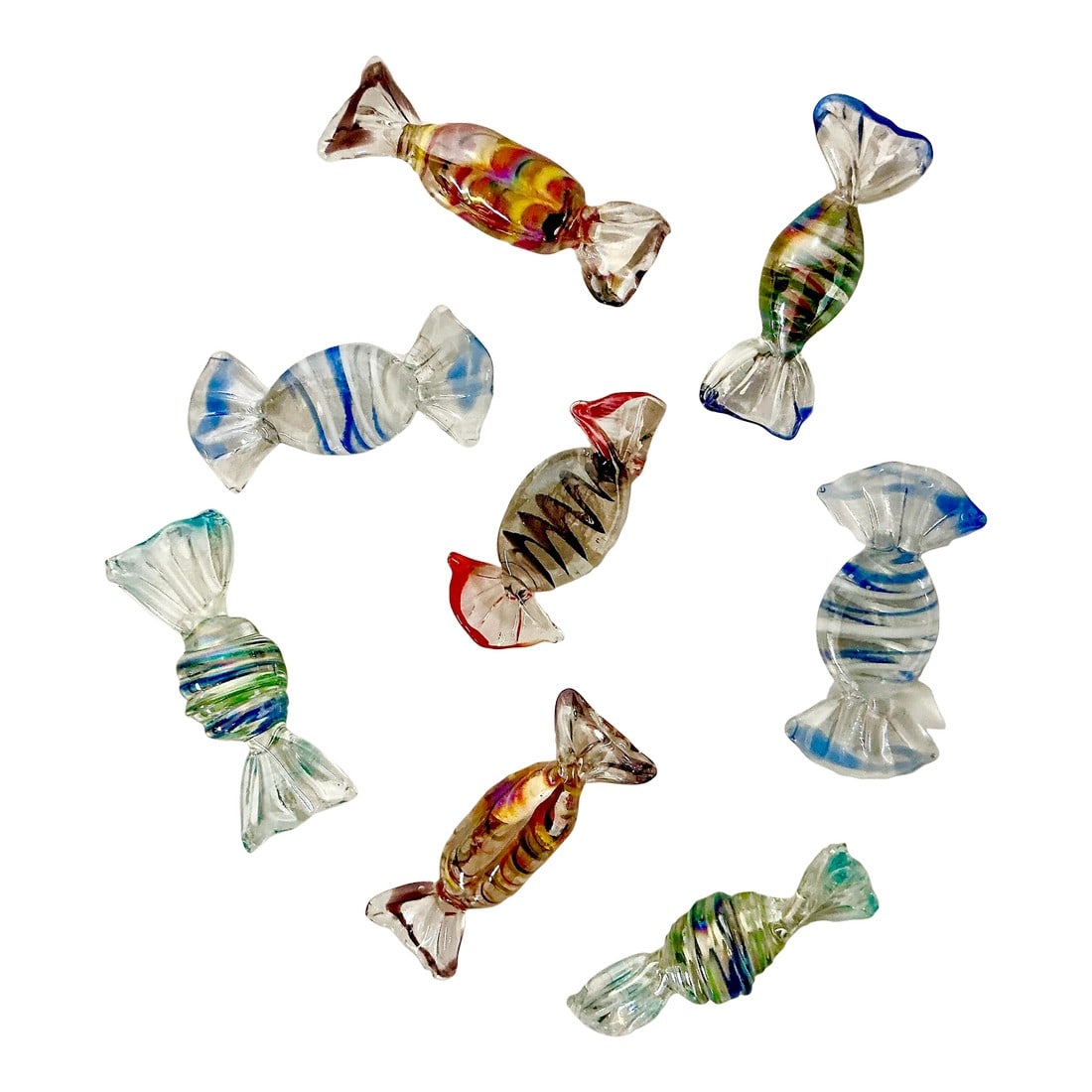 Mid-Century Hollywood Regency Boho Chic Italian Murano Candies - Set of 8. (1 of 8)