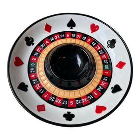 1970s Fitz and Floyd Poker Night/Game Night Ceramic Plate