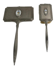 Vintage Hand Mirror and Brush Set