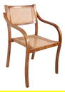 Bent Plywood and Cane Arm Chair Circa 1970's After Thonet