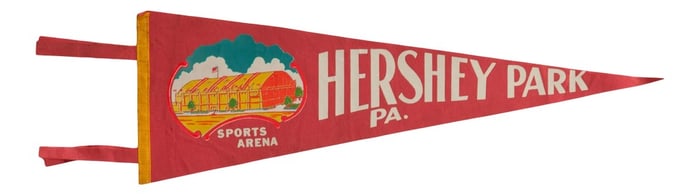 Vintage Hershey Park Pa Felt Flag