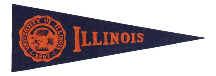 Vintage University of Illinois Felt Flag