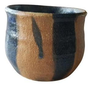 1982 Studio Art Pottery Blue Terracotta Vase California