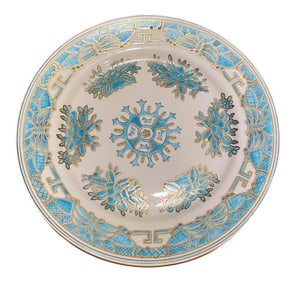 Vintage Turquoise and Gold Imari Plate