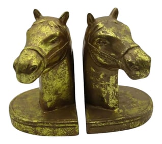 Vintage Equestrian Horse Head Bookends - a Pair