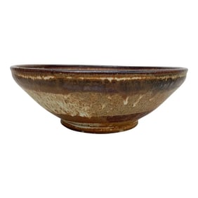 1977 Speckled Art Pottery Bowl Signed Rucker Mid-Century Modern Studio