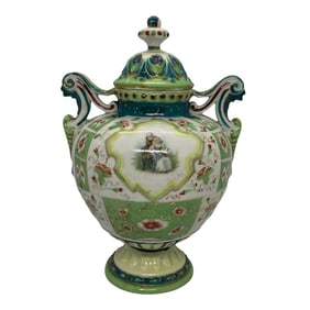 Vintage French Porcelain Hydria Shaped Lidded Urn