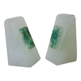 Mid 20th Century Hand Carved Marble Stone Pyramid Aztec Mayan - a Pair