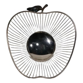 Silver Plate Wire Serving Bowl in the Form of an Apple