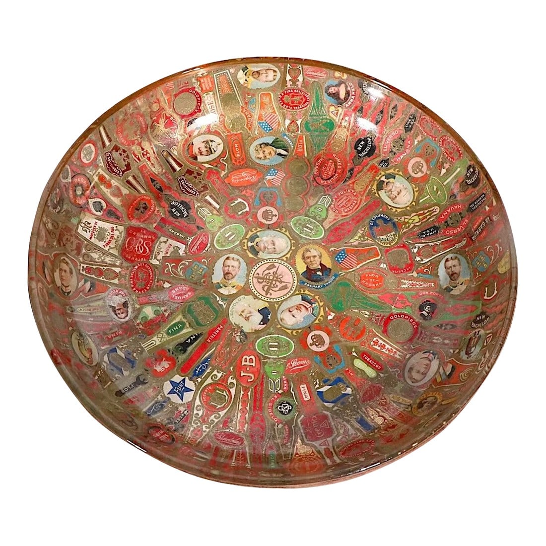 2 Pc. Cigar Band Decoupage Glass Bowls (1 of 13)