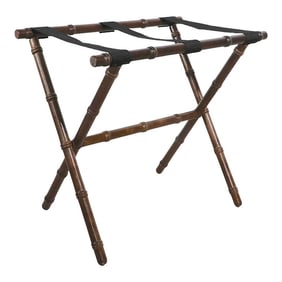 Folding Valet Stand in Bamboo With Strapping Supports