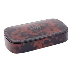 Faux Tortoise Snuff Box With Silver Inlay, 19th Century England