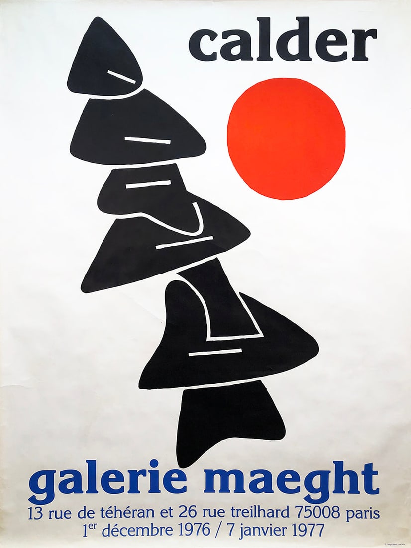 Galerie Maeght: Galerie Maeght Title: Galerie Maeght Artist: Alexander Calder Description: "Galerie Maeght" by Alexander Calder, 1976 Unsigned Lithograph. Paper size is 63 x 47.25 inches, with an image size of 63 x 4