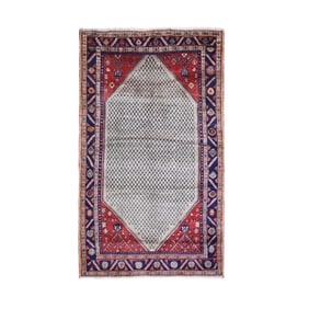 Camel Hair Organic Wool Vintage Persian Open Field Design Rug