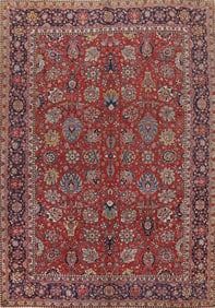 Antique Vegetable Dye Tabriz Persian Area Rug 10x13