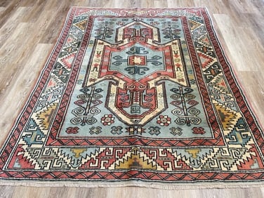 Vintage Caucasian Design Turkish Rug-4081