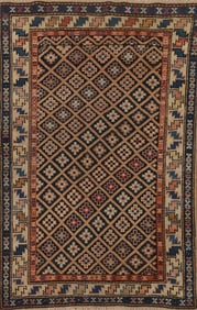 Pre-1900 Antique Vegetable Dye Shirvan Oriental Area Rug 3x5