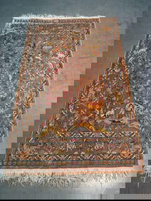 Vintage Silk & Gold Hereke Rug 2.1x3.4