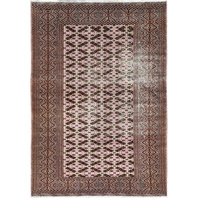 Pink Vintage Zoroastrian Tourkaman Worn Wool Hand Knotted Oriental Rug