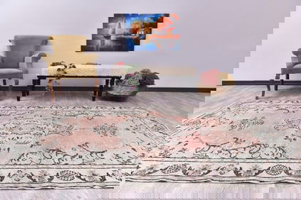 5'5'' x 9'4'' Handmade Vintage Wool Rug - 244862