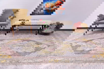 4'1'' x 8'2'' Handmade Vintage Wool Rug - 244829