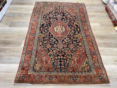 Antique Persian Blue Sarouk Rug-3902