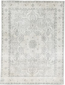 Antique Muted Cream Floral 8X11 Distressed Vintage Oriental Rug