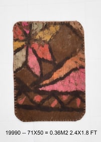 1'7'' x 2'3'' Vintage Felt Rug in Wool - 19990