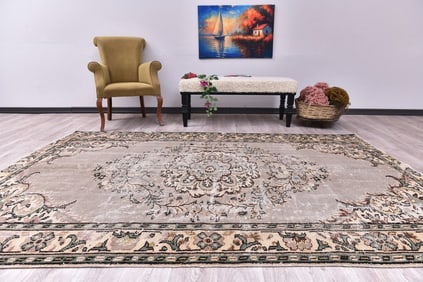 6'0'' x 9'2'' Handmade Vintage Wool Rug - 244830