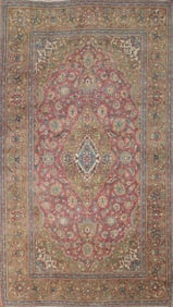 Antique Kashan Vegetable Dye Persian Area Rug 6x10
