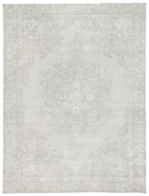 Antique Muted Beige Floral 8'3X10'9 Distressed Vintage Oriental Rug