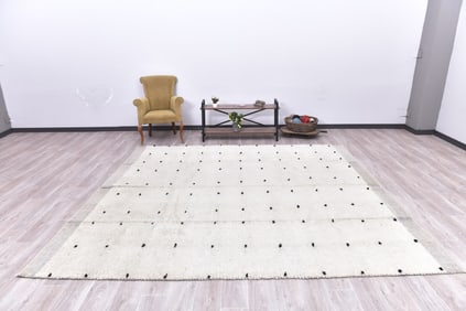 9'0'' x 9'10'' Handmade Vintage Wool Rug - 240495